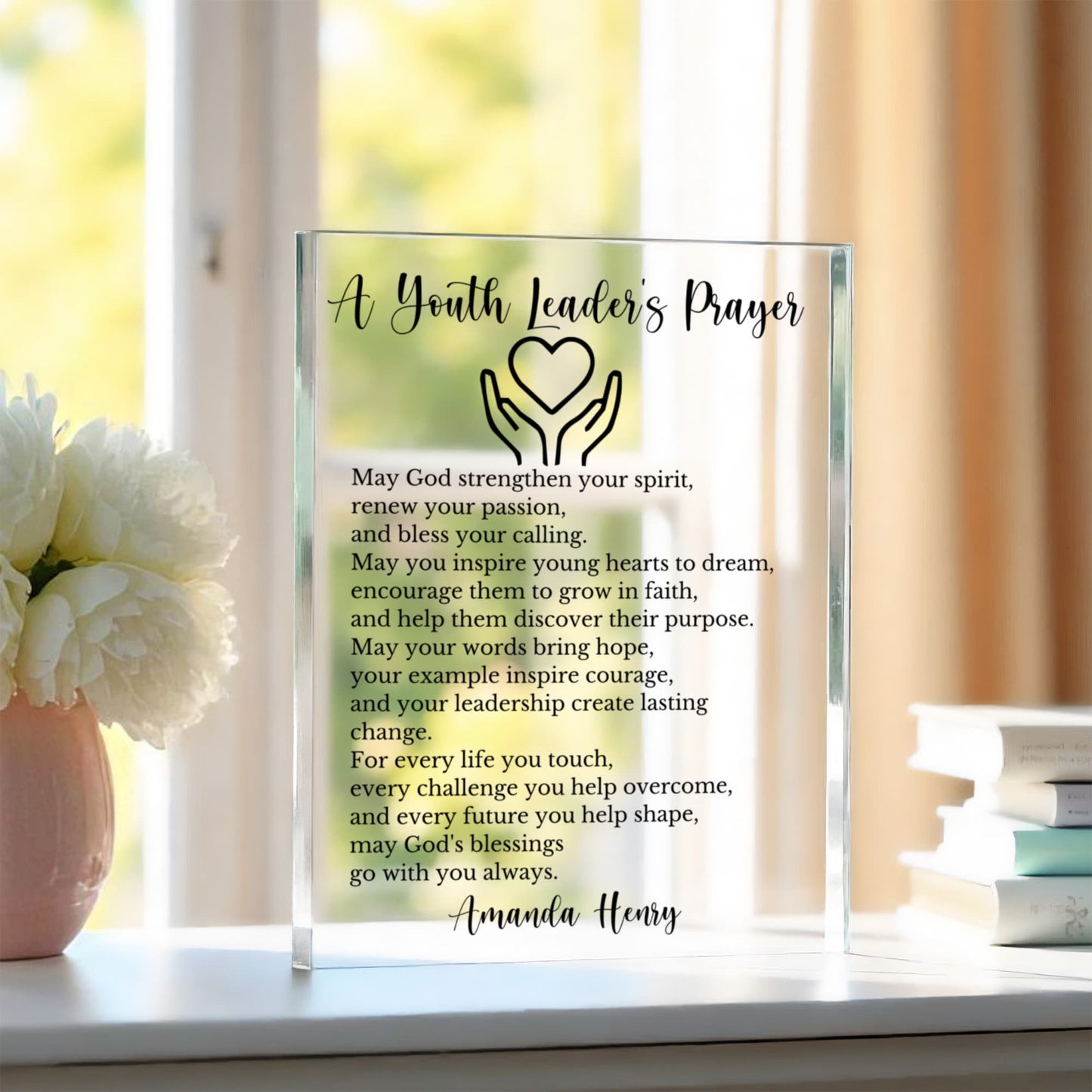 Youth Leader Prayer Plaque, Inspirational Gift for Mentors