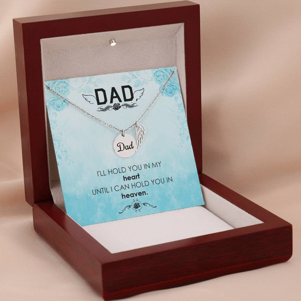 Dad Memorial Necklace Angel Wing Charm-[Heartfelt Family Gift]