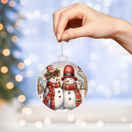 Snowman Acrylic Christmas Ornament-[Heartfelt Family Gift]