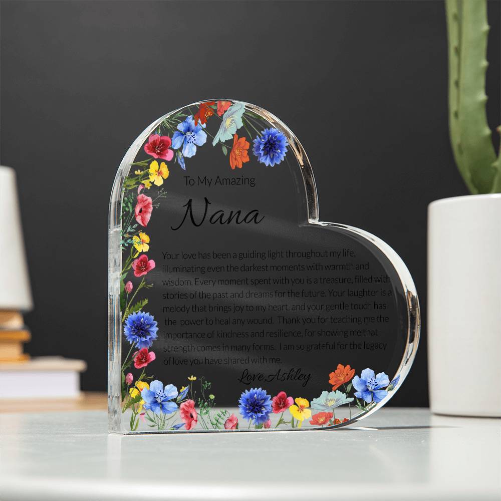 Nana Acrylic Heart Plaque