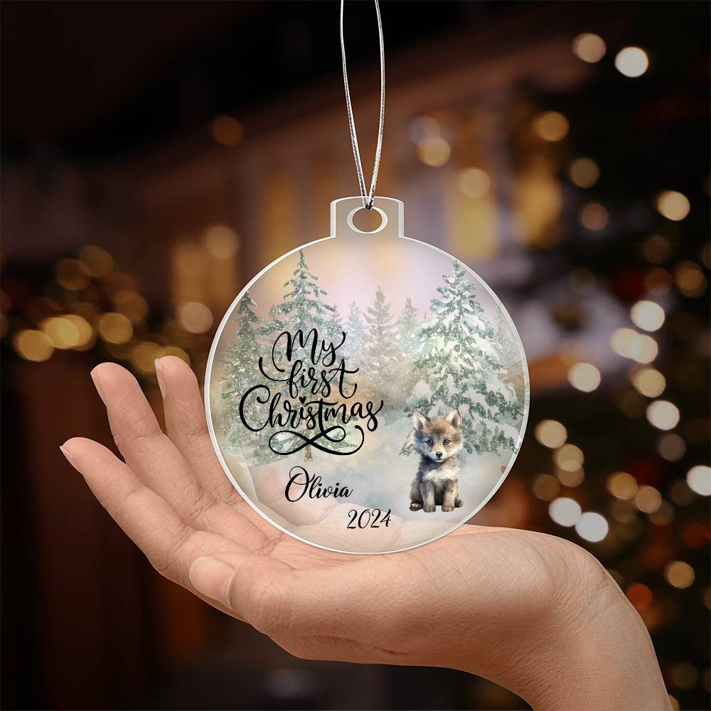 Baby 1st Christmas Fox Acrylic Ornament-[Heartfelt Family Gift]