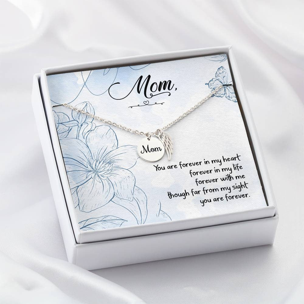Forever in My Heart Mom Memorial Necklace - Personalized-[Heartfelt Family Gift]