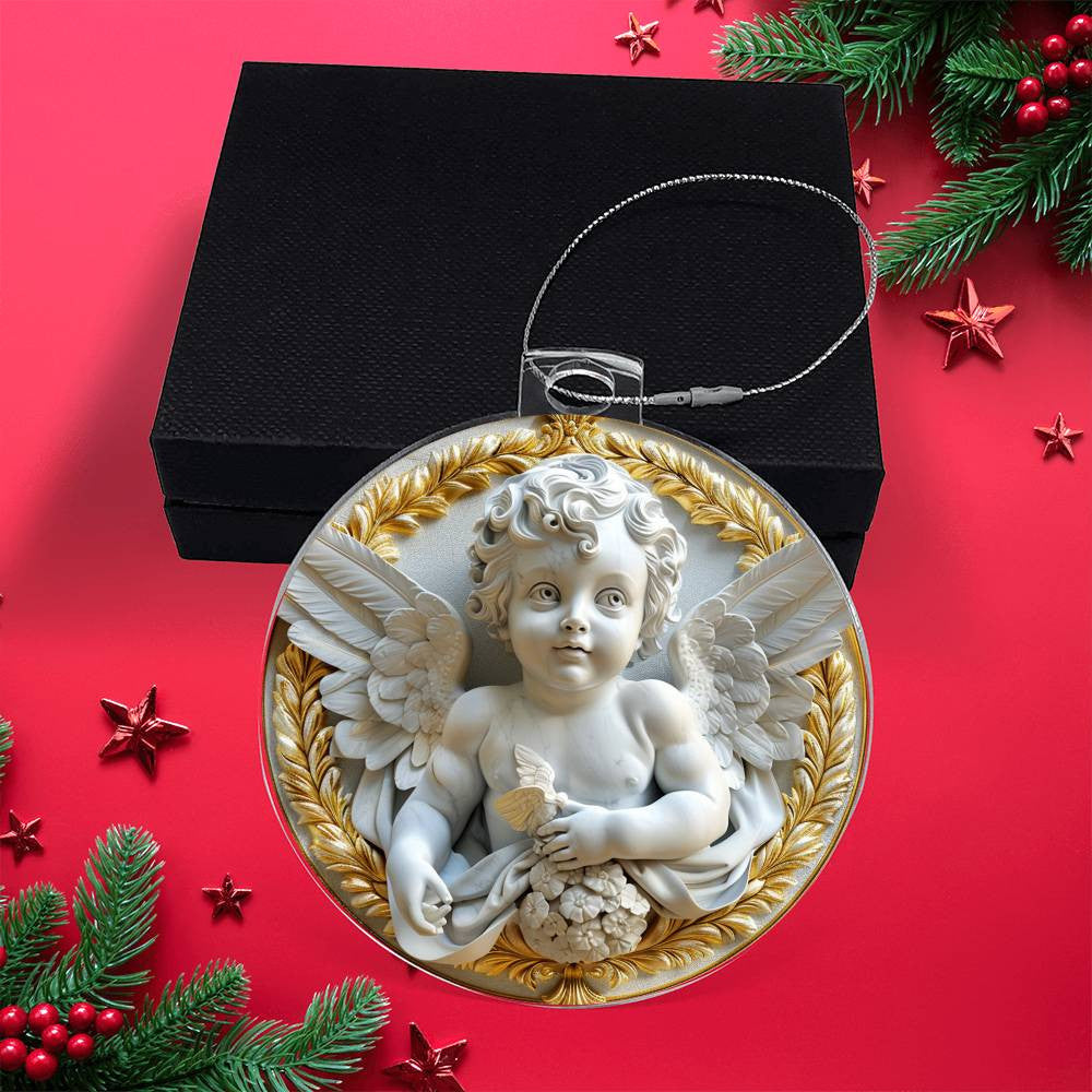 Cherub  Acrylic Christmas Ornament-[Heartfelt Family Gift]