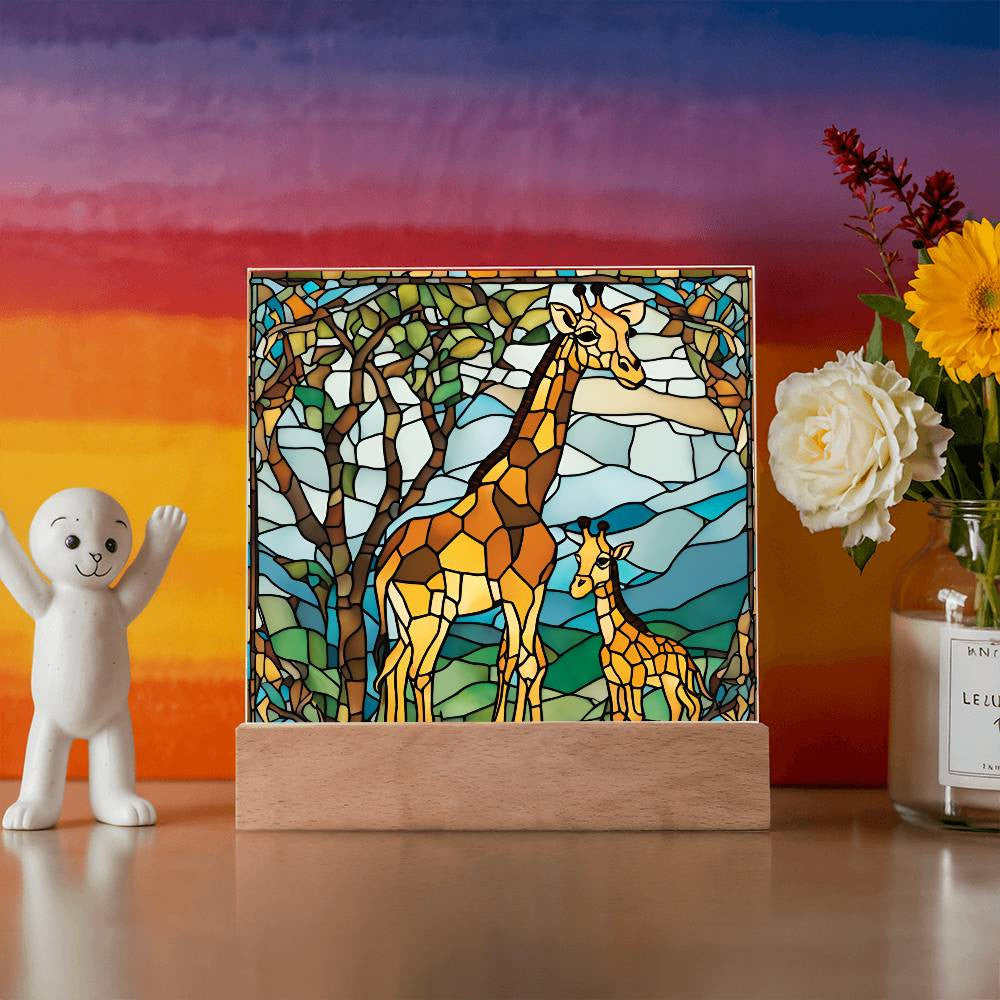 Mom and Baby Giraffe  Led Dimmable Table Nightlight-[Heartfelt Family Gift]
