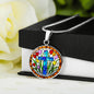 Cross and Tulip Floral Necklace with Engraving-[Heartfelt Family Gift]
