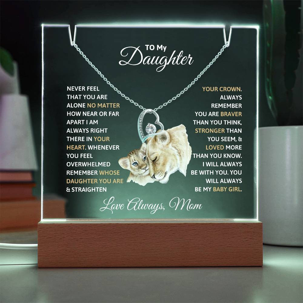Daughter  Keepsake Acrylic Bundle  Love Knot or Heart Necklace Gift-[Heartfelt Family Gift]