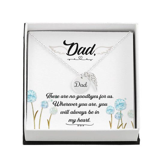 Dad  Memorial Necklace Angel Wing Charm-[Heartfelt Family Gift]