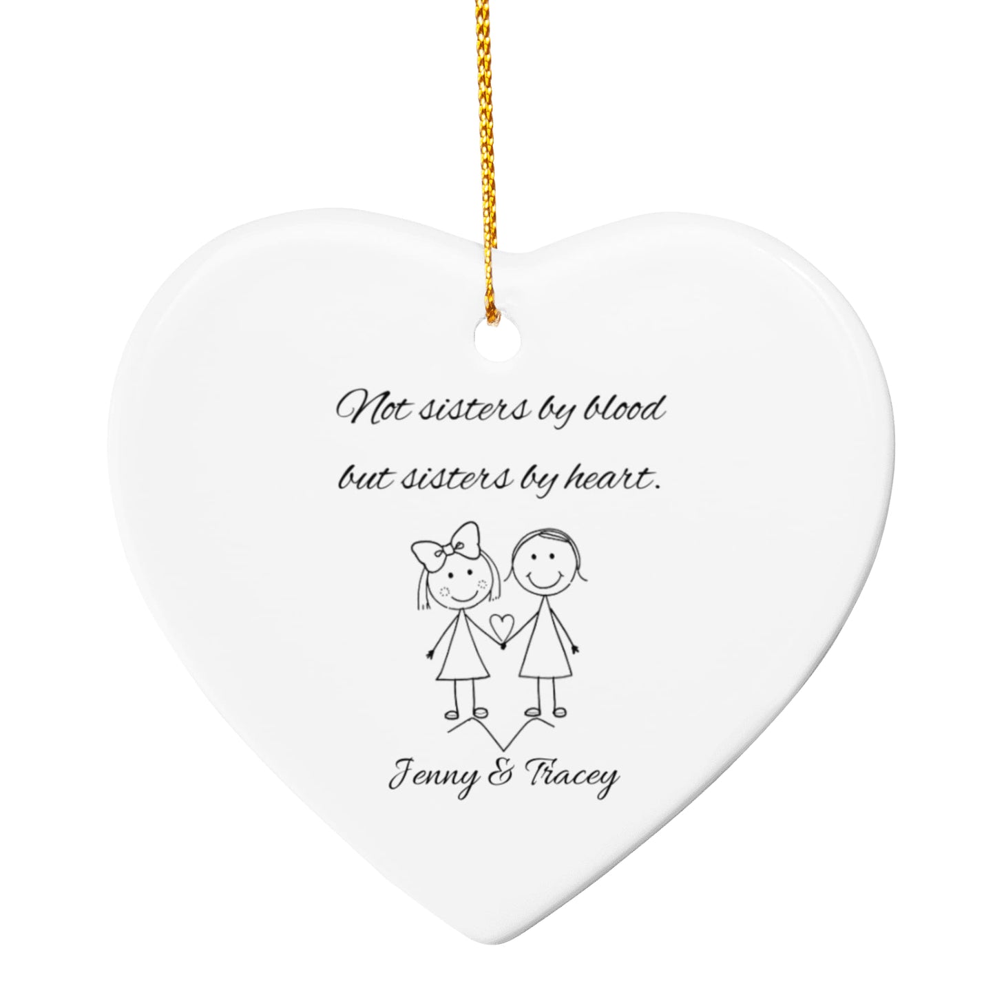 Soul Sister Best Friend Ceramic Heart Ornament