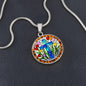 Cross and Tulip Floral Necklace with Engraving-[Heartfelt Family Gift]