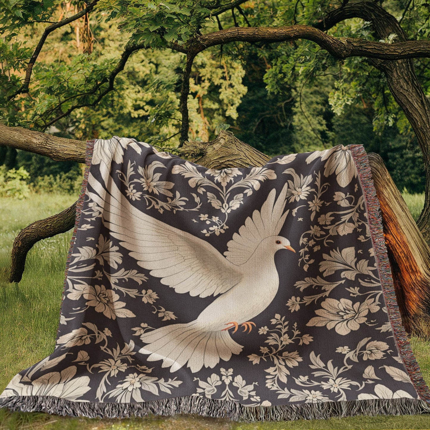 Dove Heirloom Woven Blanket