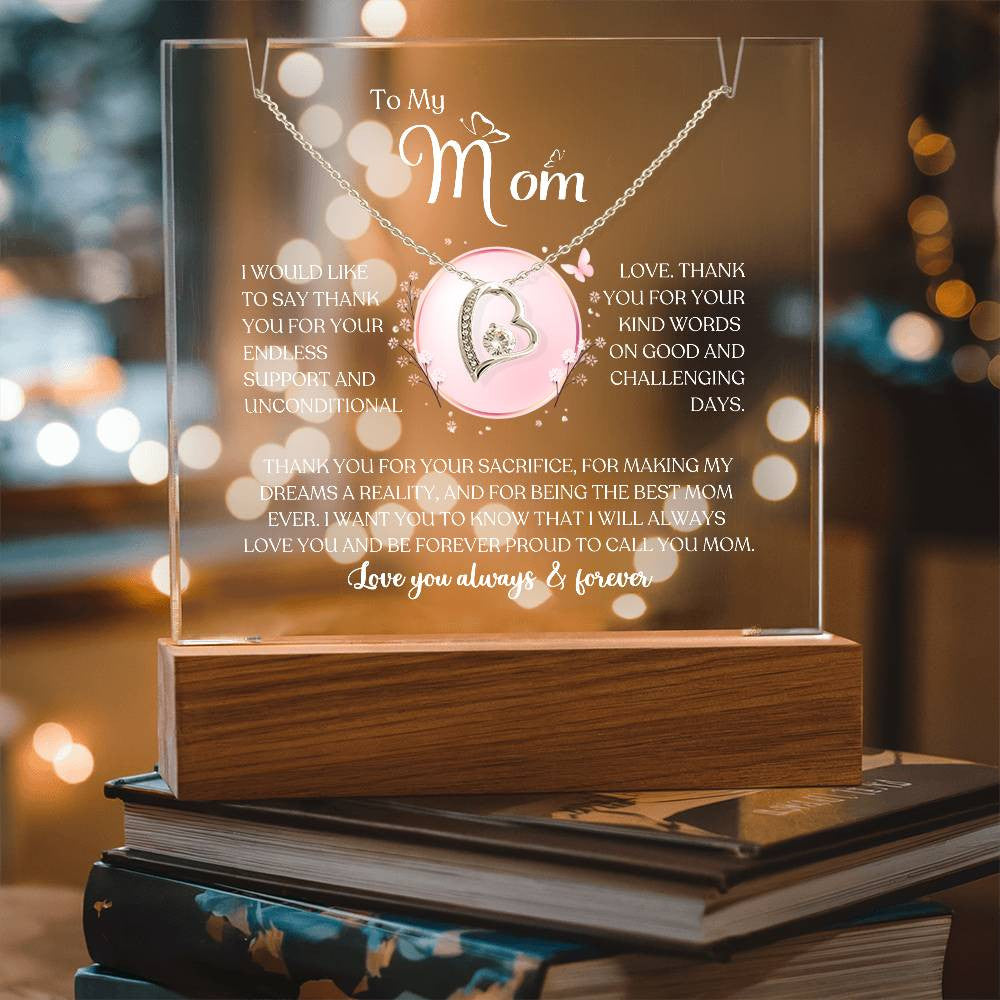 Mom Lighted Jewelry Holder with Necklace Gift Set-[Heartfelt Family Gift]
