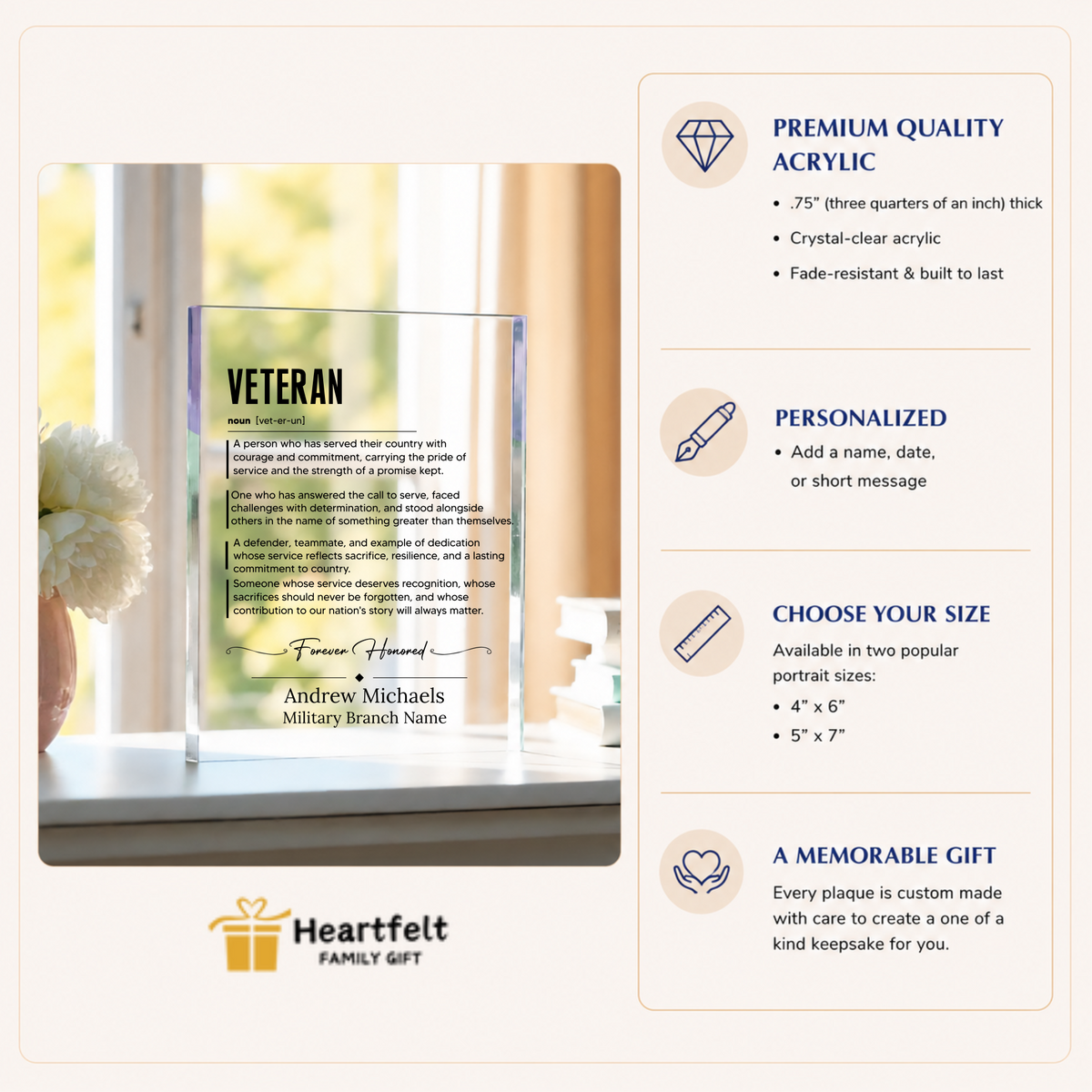 Veteran Definition Plaque