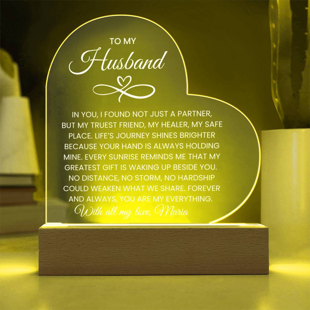 Husband Infinity Heart Acrylic Plaque