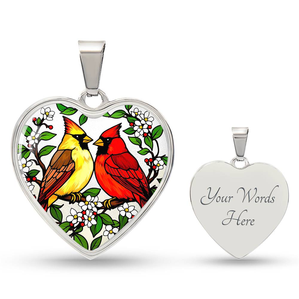 Cardinal Birds Pendant Necklace