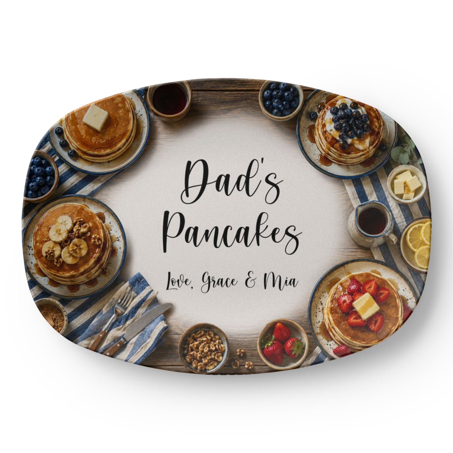 Dad's Pancake Tray with Kids Names