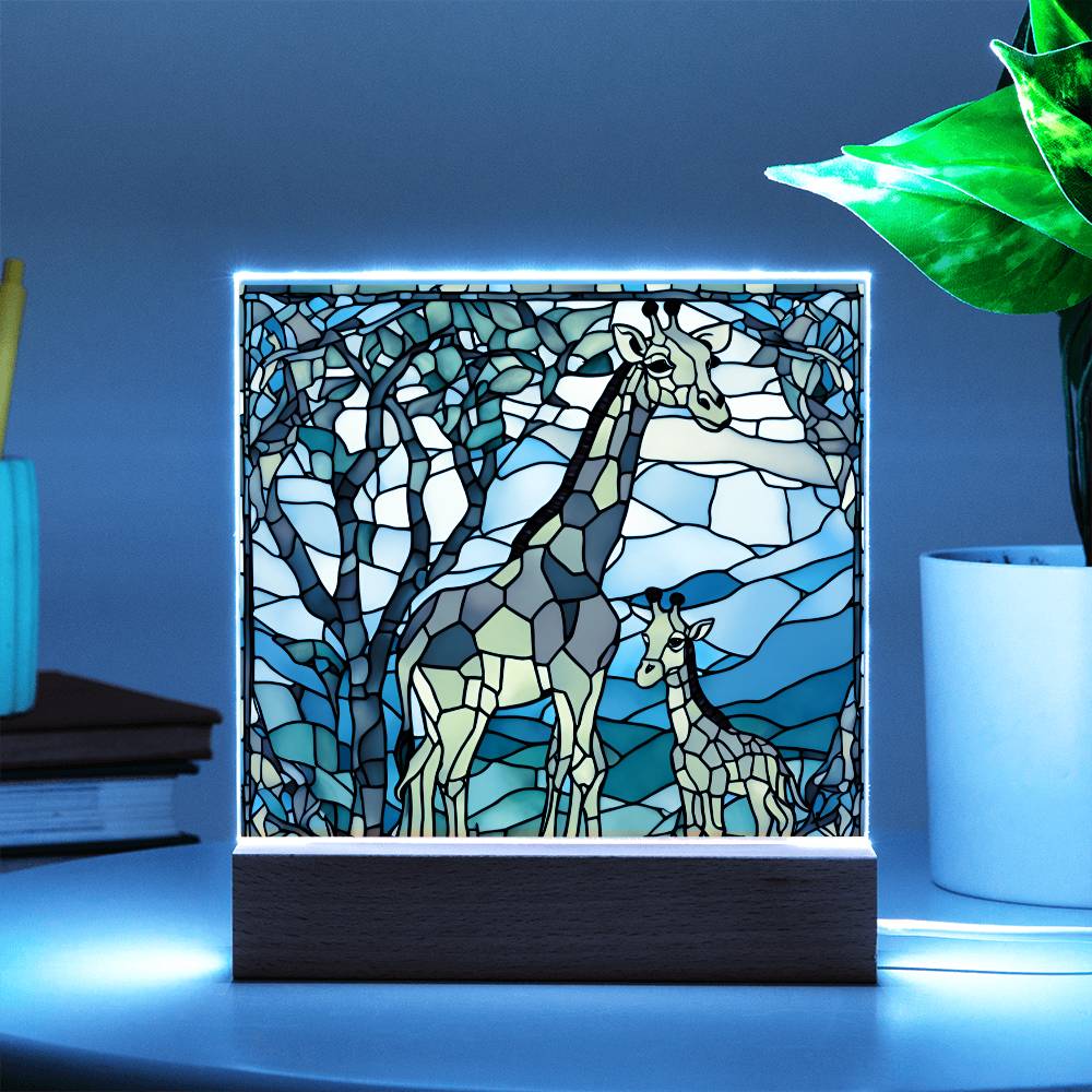 Mom and Baby Giraffe  Led Dimmable Table Nightlight