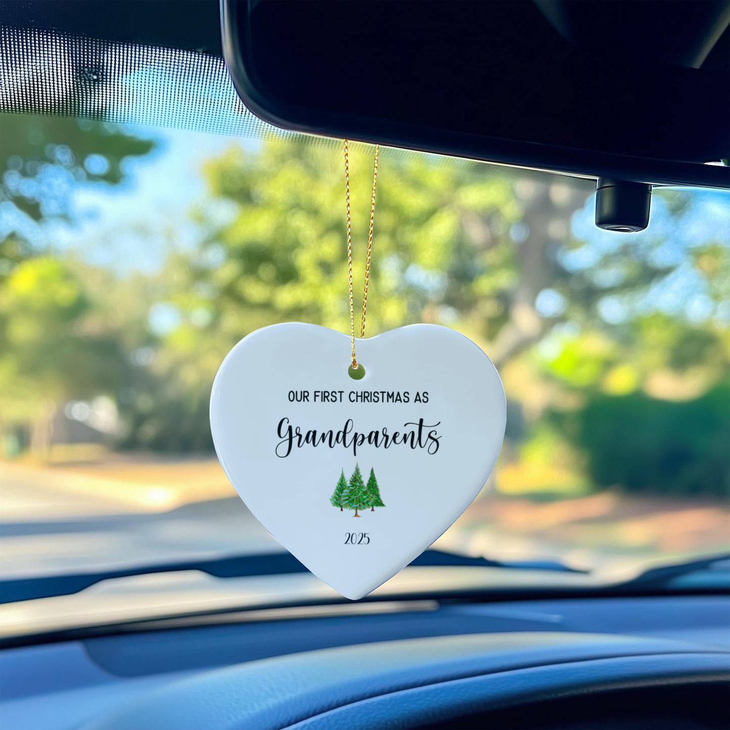 First Christmas As Grandparents Ceramic Heart Ornament