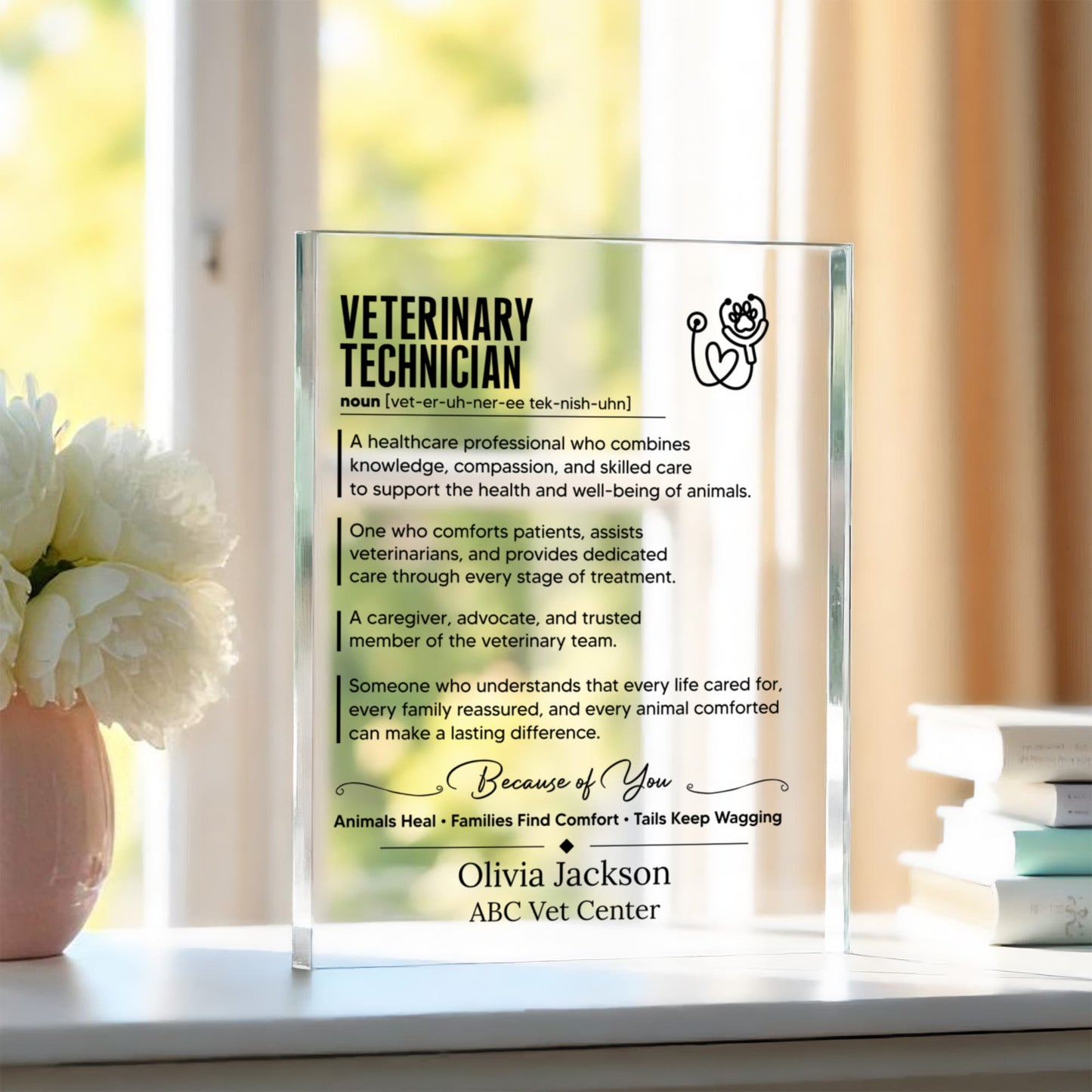 Vet Tech Appreciation Plaque Gift