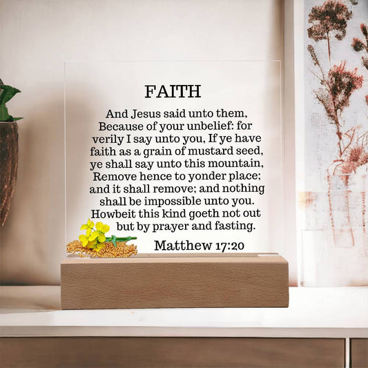 Faith as Small of a Mustard Seed Acrylic Plaque Sign-[Heartfelt Family Gift]