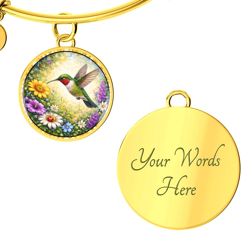 Hummingbird Personalized Engraved Necklace Bracelet or Keychain