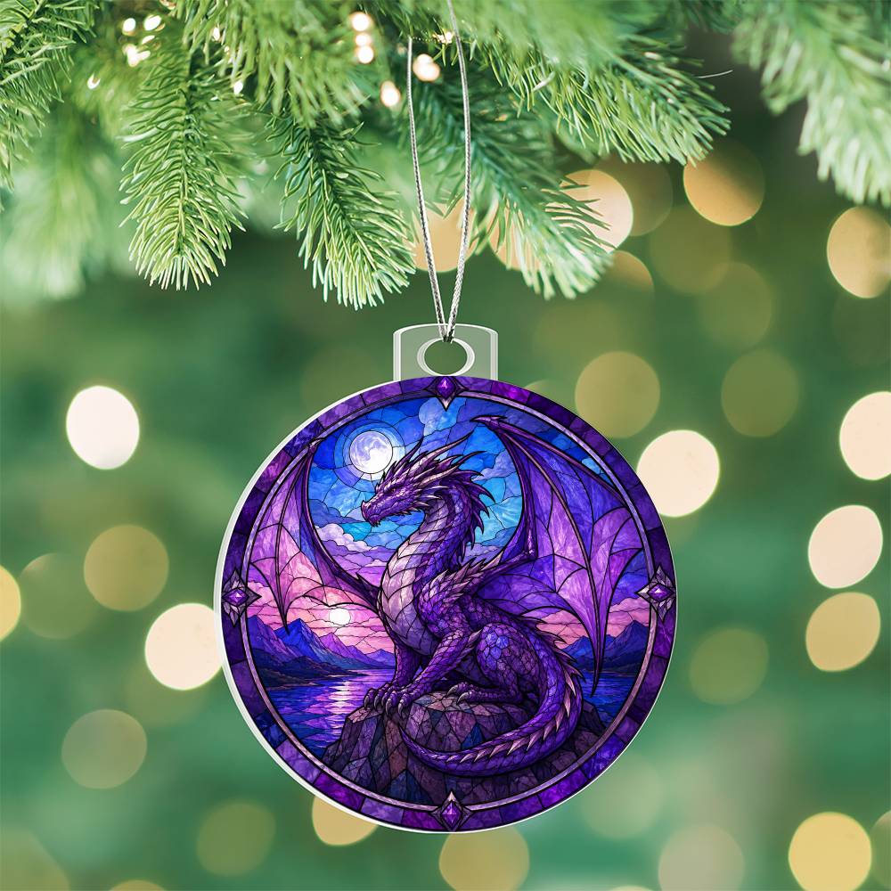Purple Dragon Christmas Ornament