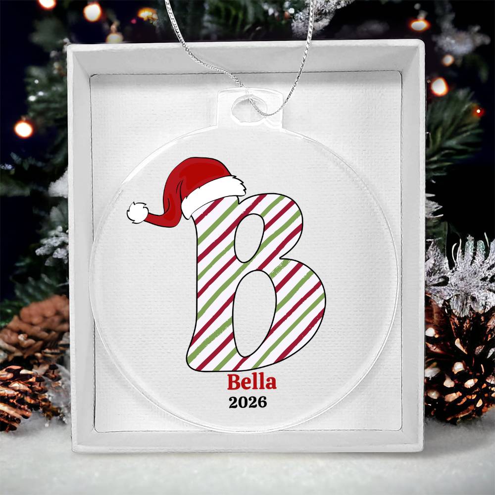 Personalized Initial Christmas Ornament - Customizable Name Holiday Decoration