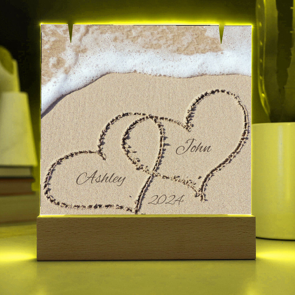 Names In The Sand Petite Ribbons Plaque & Necklace Gift Set-[Heartfelt Family Gift]