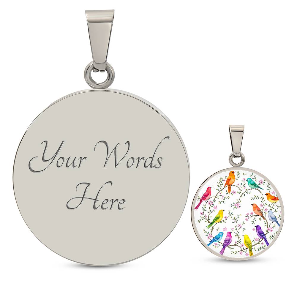 Bird  Necklace with Engraving