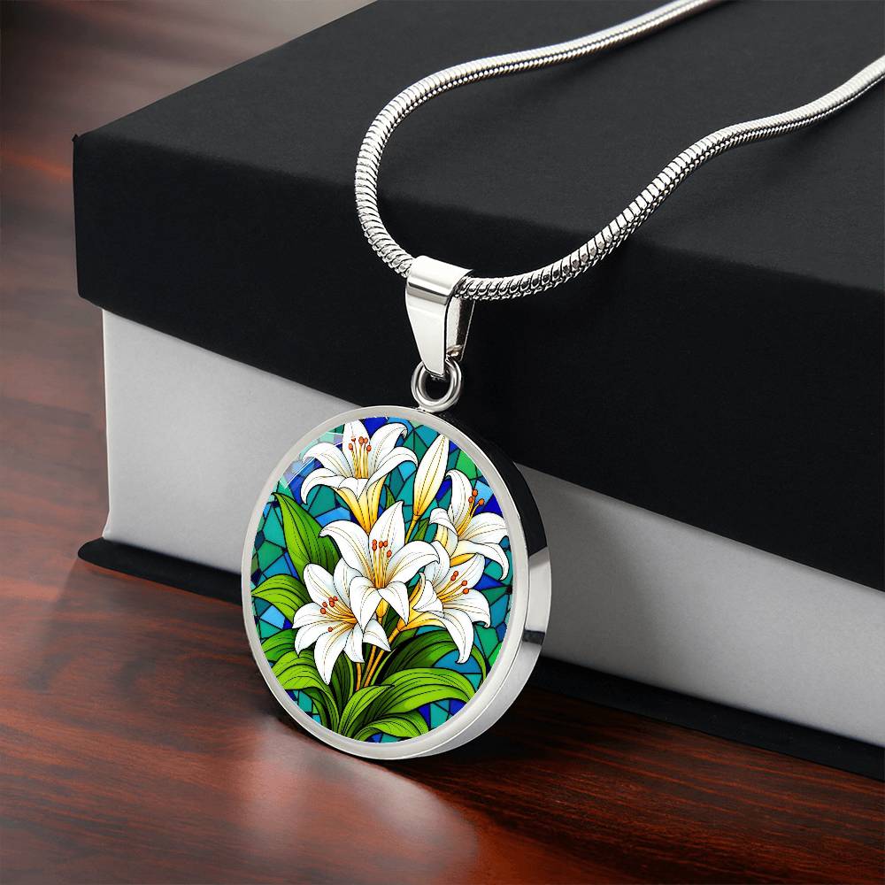 Lily of The Valley Necklace with Engraving