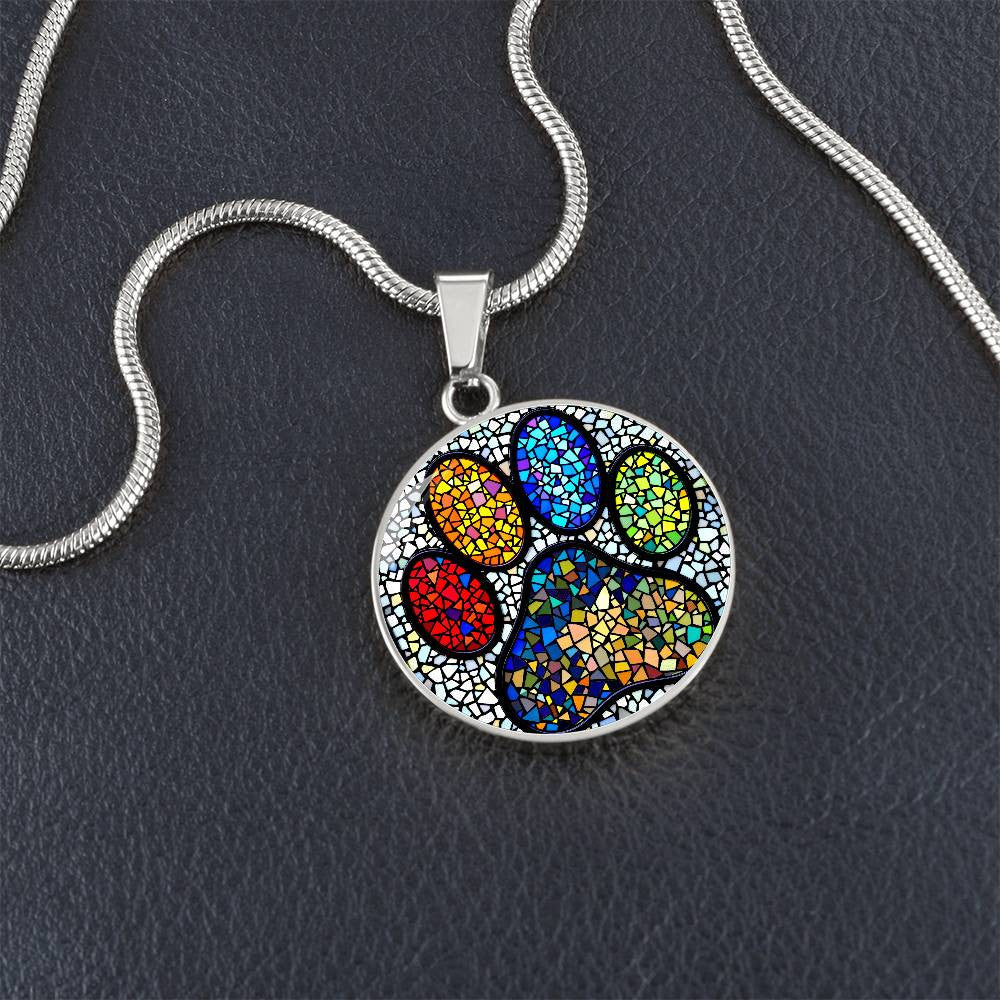 Paw Print Rainbow Bridge Pendant Necklace-[Heartfelt Family Gift]