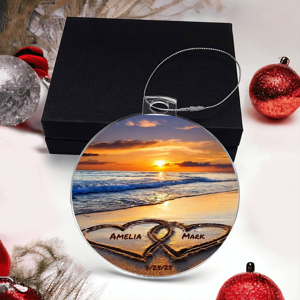 Custom Anniversary Beach Ornament