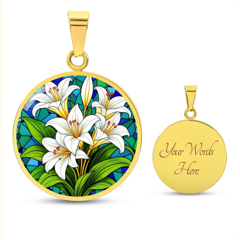Lily of The Valley Necklace with Engraving