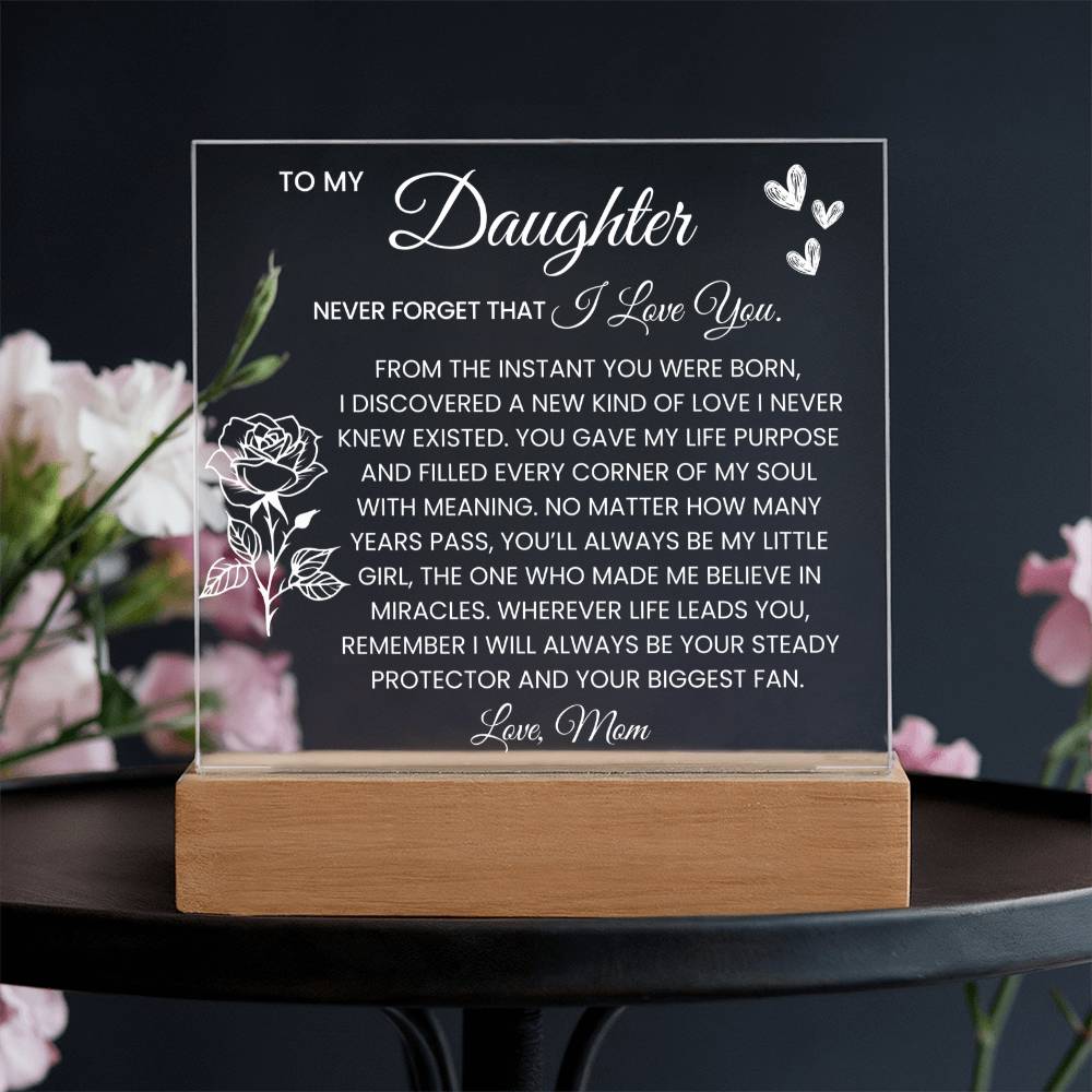 Daughter Rose Plaque Gift