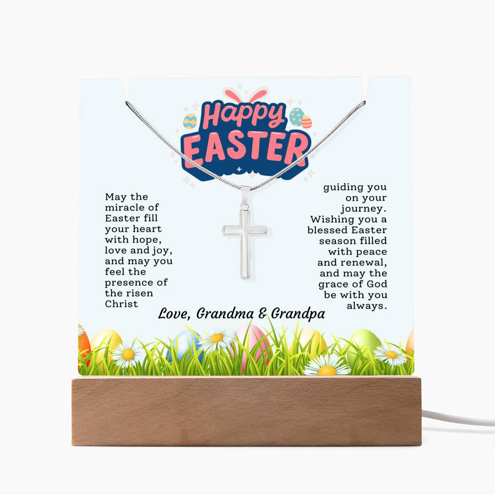 Easter Gift - Cross and Personalized Sign