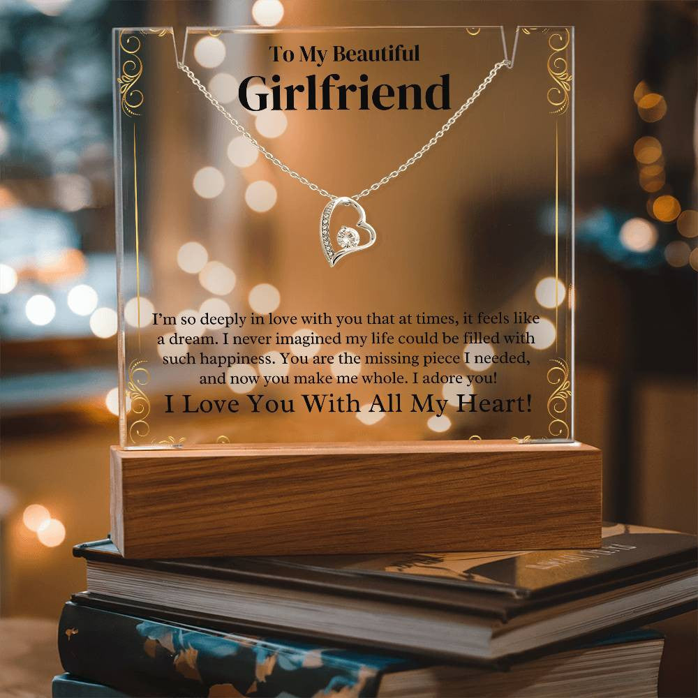 Girlfriend Lighted Jewelry Holder with Necklace Gift Set-[Heartfelt Family Gift]
