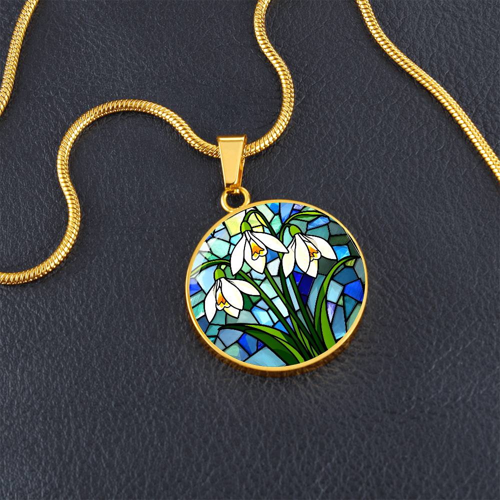 Lily of The Valley Floral Necklace with Engraving