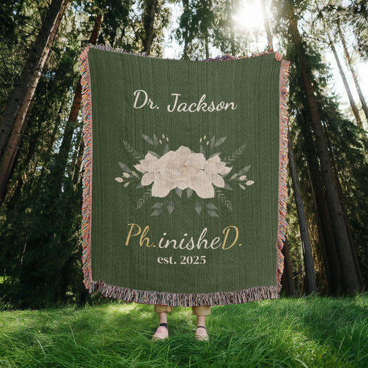 PHD Graduation Gift Blanket for Doctorate Degree-[Heartfelt Family Gift]