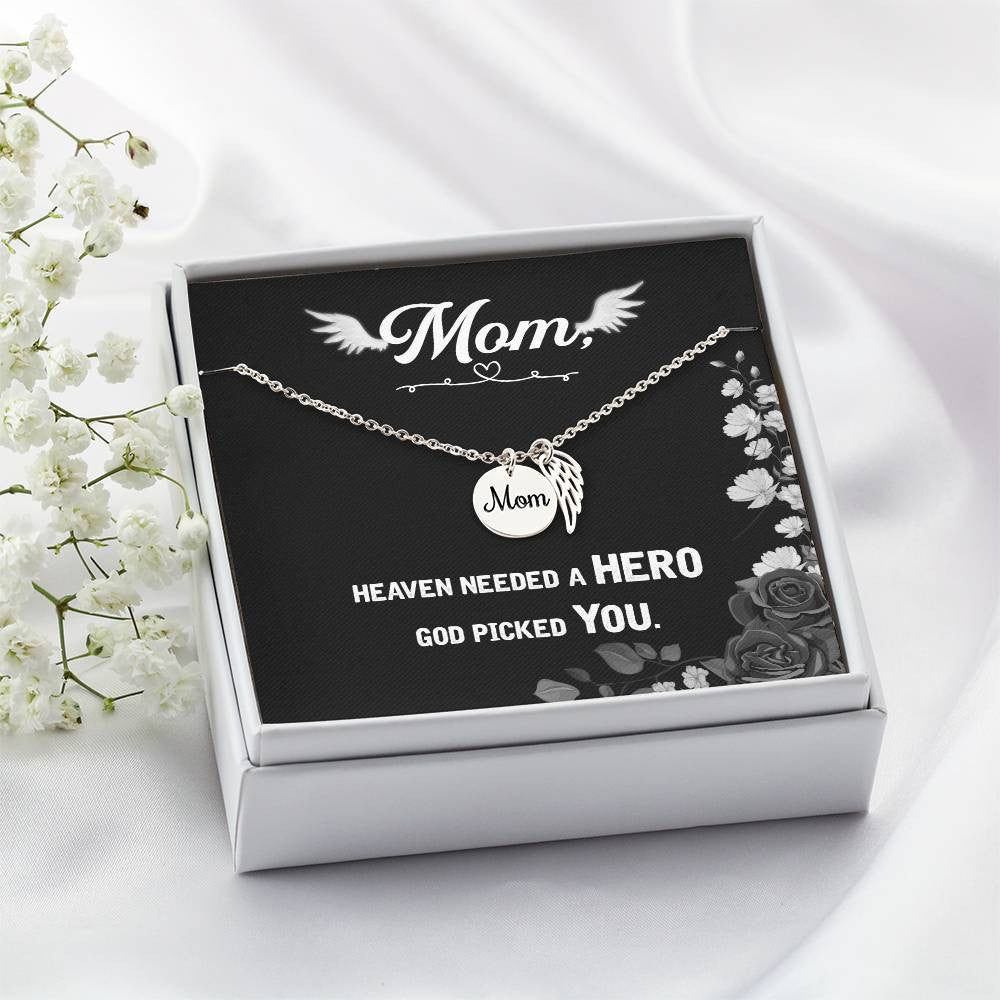 Mom Memorial Necklace - Heaven needed a hero-[Heartfelt Family Gift]