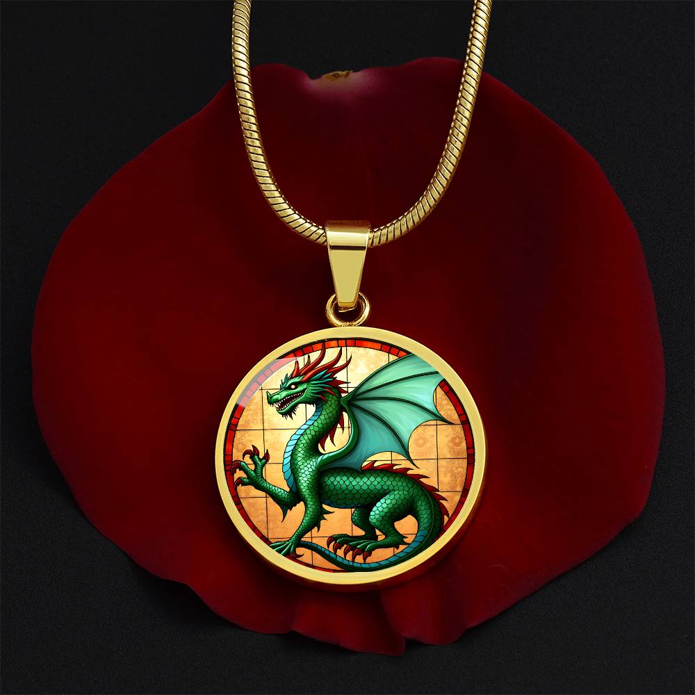 Green Dragon Pendant Necklace