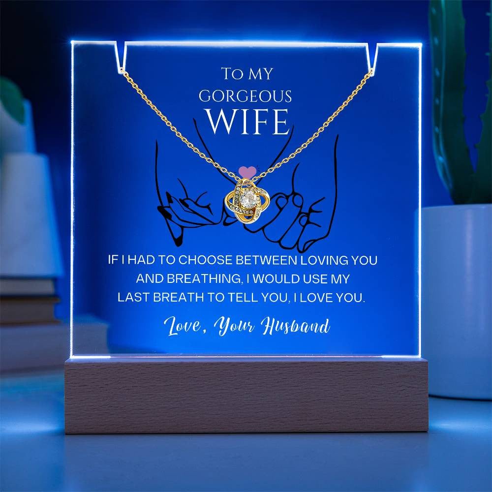 Wife Acrylic Love Knot necklace Gift Set-[Heartfelt Family Gift]