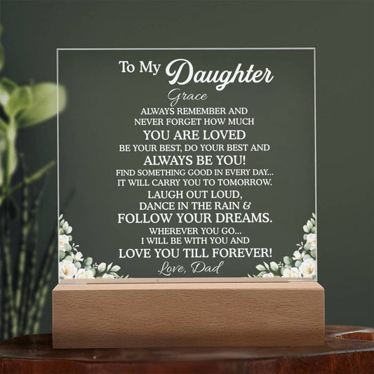 Daughter Light Up Acrylic Plaque