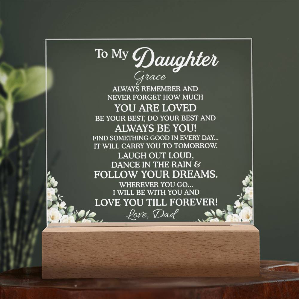 Daughter Light Up Acrylic Plaque