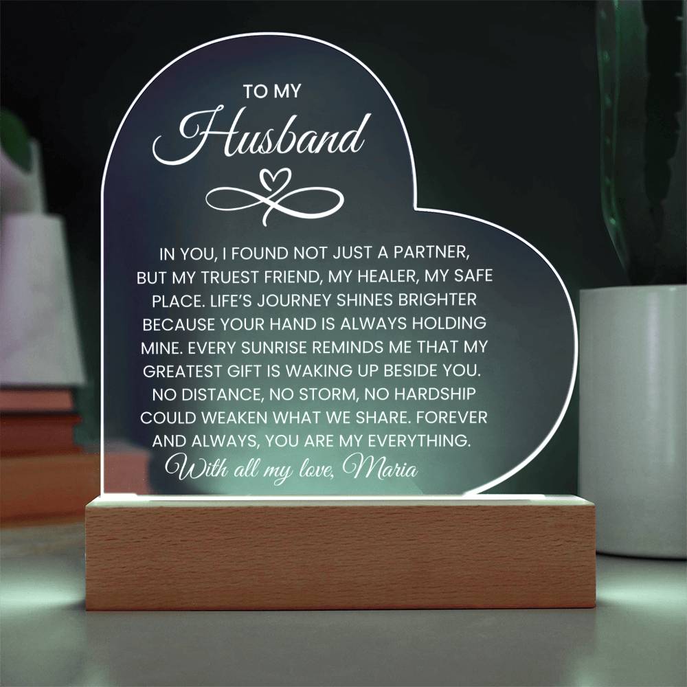 Husband Infinity Heart Acrylic Plaque