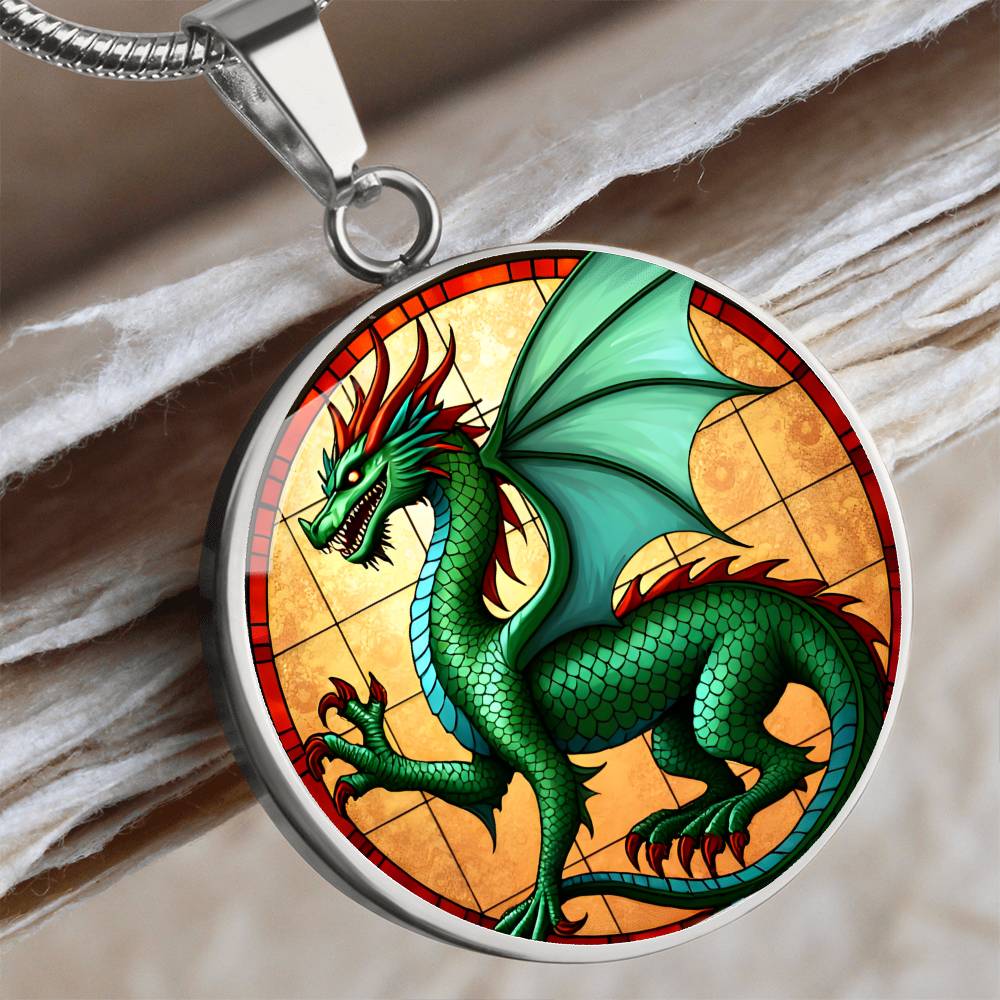 Green Dragon Pendant Necklace
