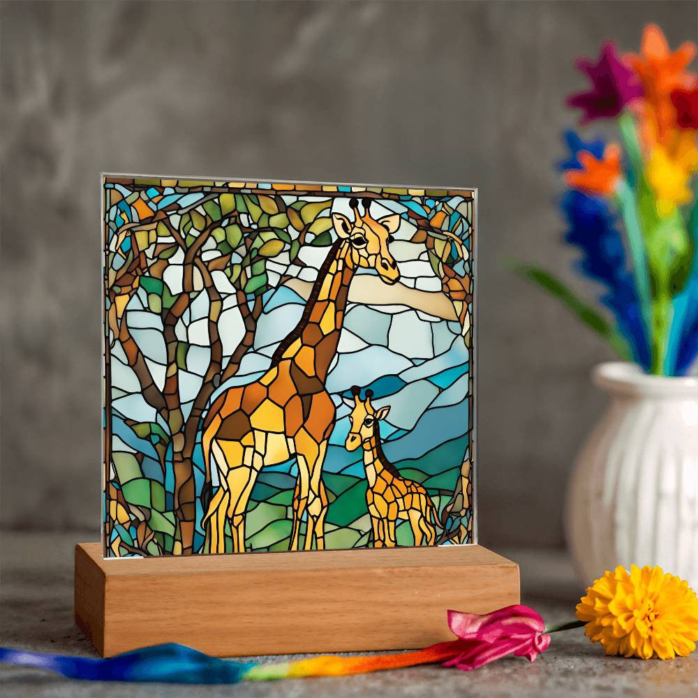 Mom and Baby Giraffe  Led Dimmable Table Nightlight-[Heartfelt Family Gift]