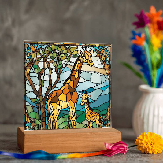 Mom and Baby Giraffe  Led Dimmable Table Nightlight-[Heartfelt Family Gift]