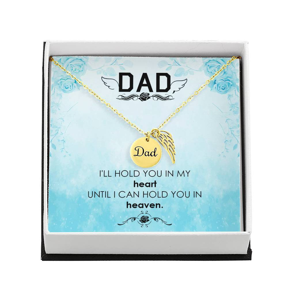 Dad Memorial Necklace Angel Wing Charm-[Heartfelt Family Gift]