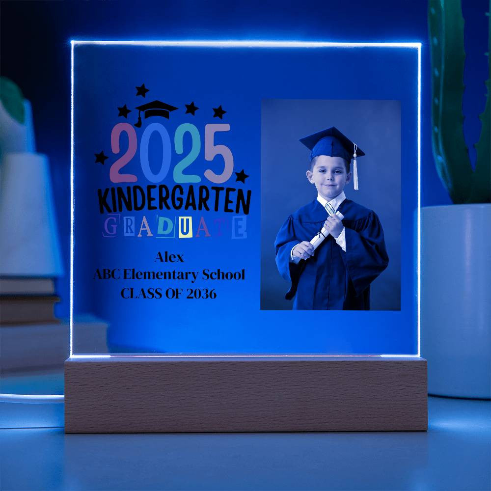 Kindergarten Graduation LED Acrylic Photo Frame Plaque-[Heartfelt Family Gift]