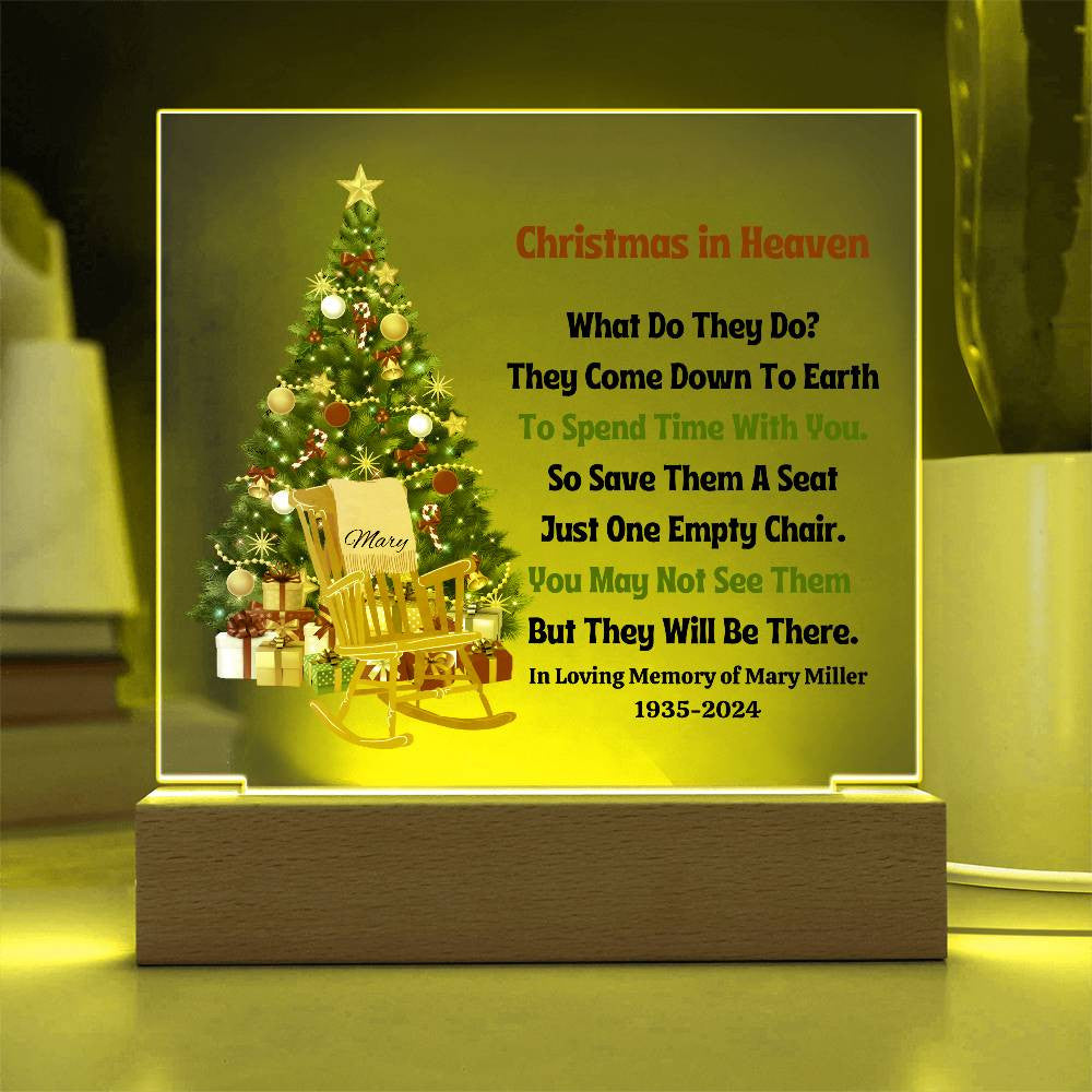 Christmas In Heaven Empty Chair Memorial Plaque-[Heartfelt Family Gift]