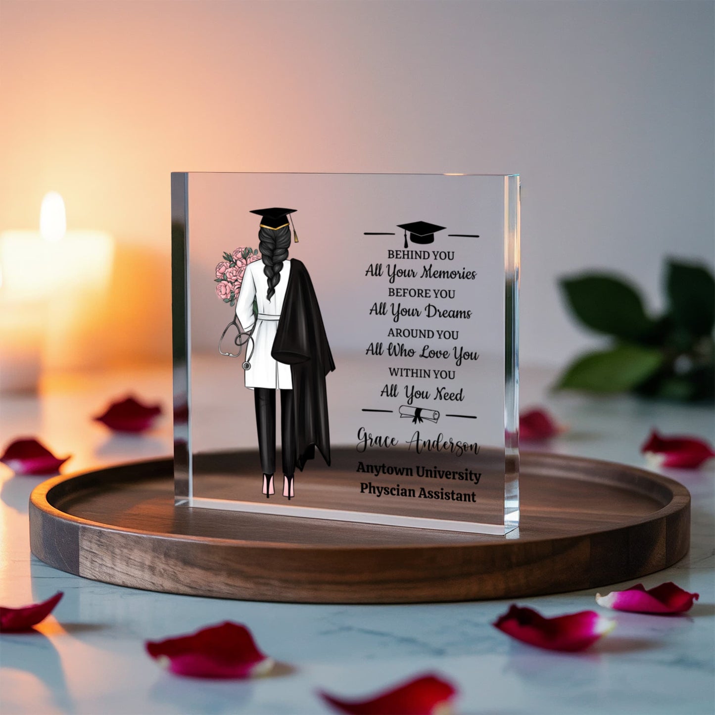 Personalized Doctor Graduation Gift Plaque, Nurse Practitioner Award, Custom Physician Assistant Keepsake